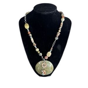 Silpada Retired N1855 Tropics Necklace and Kabkaban Leaf Pendant Reversible